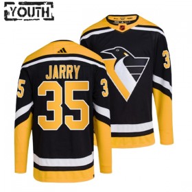 Barn Ishockey Pittsburgh Penguins tröja Tristan Jarry 35 Adidas 2022-23 Svart Reverse Retro 2.0 Authentic